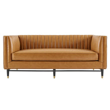 Load image into Gallery viewer, Devote Channel Tufted Vegan Leather Loveseat by Modway
