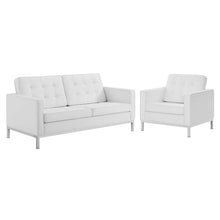 Load image into Gallery viewer, Loft Tufted Upholstered Faux Leather Loveseat and Armchair Set by Modway

