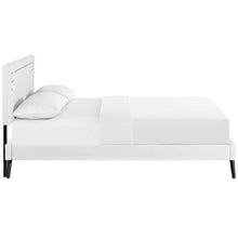 Load image into Gallery viewer, Ruthie Vinyl Full Platform Bed with Round Splayed Legs by Modway

