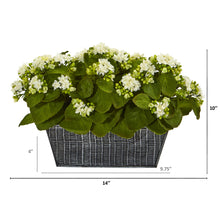 Load image into Gallery viewer, 14&quot; Kalanchoe Artificial Plant in Black Embossed Planter
