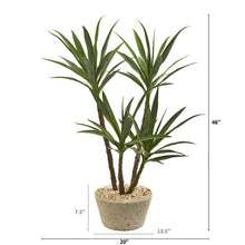 Load image into Gallery viewer, 46&quot; Yucca Artificial Plant in White Planter
