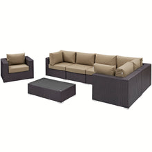 Load image into Gallery viewer, Convene 7 Piece Outdoor Patio Sectional Set by Modway
