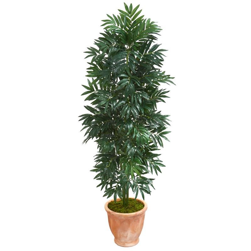 5' Bamboo Palm Artificial Plant in Terra cotta Planter