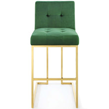Load image into Gallery viewer, Privy Gold Stainless Steel Performance Velvet Bar Stool by Modway
