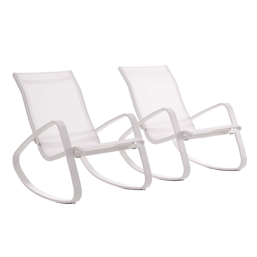 Traveler Outdoor Patio Mesh Sling Rocking Lounge Chair Set of 2 by Modway
