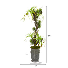 Load image into Gallery viewer, 47&quot; Tillandsia Artificial Plant in Vintage Metal Planter
