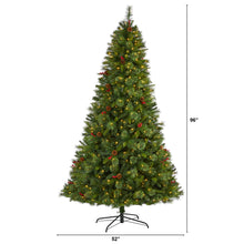 Load image into Gallery viewer, 8&#39; Aberdeen Spruce Artificial Christmas Tree w/ 500 Clear LED Lights
