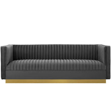 Load image into Gallery viewer, Sanguine Vertical Channel Tufted Performance Velvet Sofa
