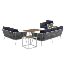 Load image into Gallery viewer, Stance 6 Piece Outdoor Patio Aluminum Sectional Sofa Set by Modway
