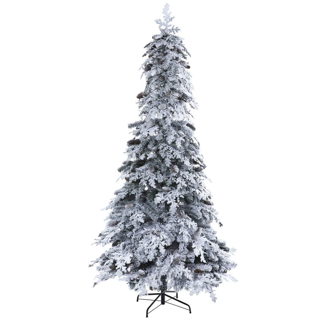 8' Flocked Montana Down Swept Spruce Artificial Christmas Tree