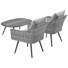 Load image into Gallery viewer, Endeavor 3 Piece Outdoor Patio Wicker Rattan Armchair and Coffee Table Set by Modway
