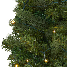 Load image into Gallery viewer, 2&#39; Flat Back Wall Hanging Artificial Christmas Tree with 20 Clear LED Lights
