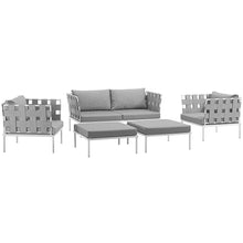 Load image into Gallery viewer, Harmony 5 Piece Outdoor Patio Aluminum Sectional Sofa Set by Modway
