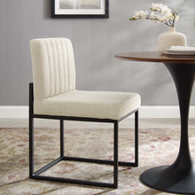 Load image into Gallery viewer, Carriage Channel Tufted Sled Base Upholstered Fabric Dining Chair by Modway
