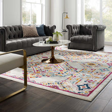 Load image into Gallery viewer, Entourage Khalida Distressed Floral Lattice 8x10 Area Rug by Modway

