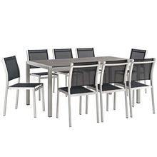 Load image into Gallery viewer, Shore 9 Piece Outdoor Patio Aluminum Dining Set by Modway
