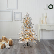 Load image into Gallery viewer, 5&#39; Flocked Gr&amp; Northern Rocky Fir Artificial Christmas Tree
