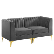 Load image into Gallery viewer, Triumph Channel Tufted Performance Velvet Loveseat by Modway
