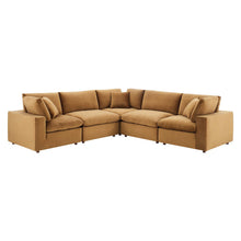 Load image into Gallery viewer, Commix 5-Piece Down Filled Overstuffed Performance Velvet Sectional Sofa by Modway
