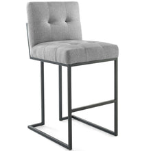 Load image into Gallery viewer, Privy Black Stainless Steel Upholstered Fabric Bar Stool Set of 2 by Modway
