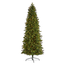Load image into Gallery viewer, 9' Slim West Virginia Mountain Pine Artificial Christmas Tree w600 Clear Lights

