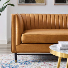 Load image into Gallery viewer, Devote Channel Tufted Vegan Leather Loveseat by Modway
