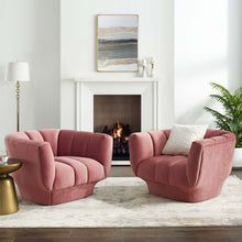 Load image into Gallery viewer, Entertain Vertical Channel Tufted Performance Velvet Armchair Set of 2 by Modway
