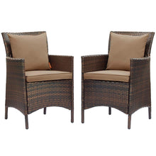 Load image into Gallery viewer, Conduit Outdoor Patio Wicker Rattan Dining Armchair Set of 2 by Modway
