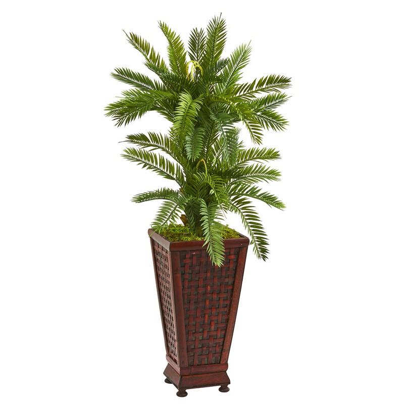 3.5' Double Cycas Artificial Plant in Decorative Planter