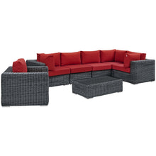 Load image into Gallery viewer, Summon 7 Piece Outdoor Patio Sunbrella¨ Sectional Set by Modway
