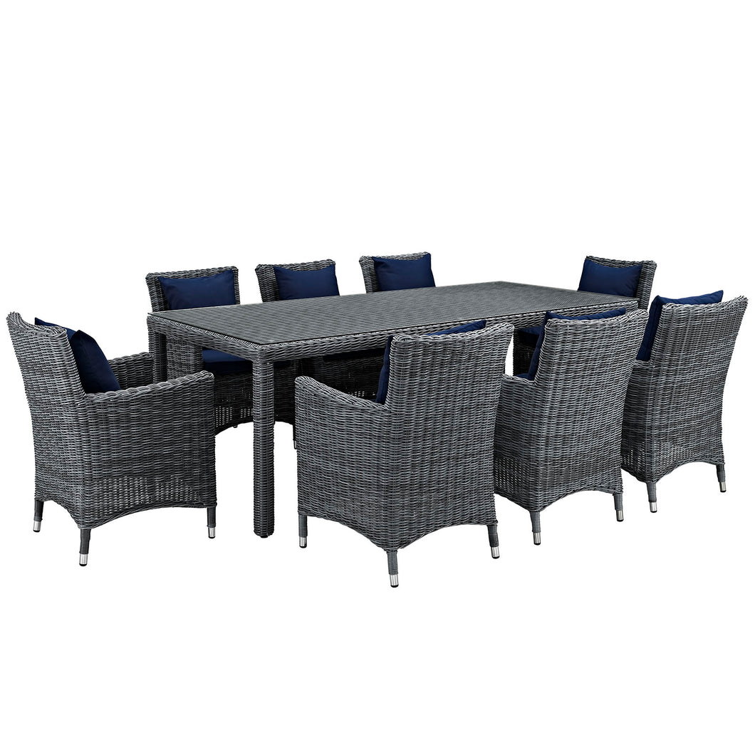 Summon 9 Piece Outdoor Patio Sunbrella¨ Dining Set by Modway