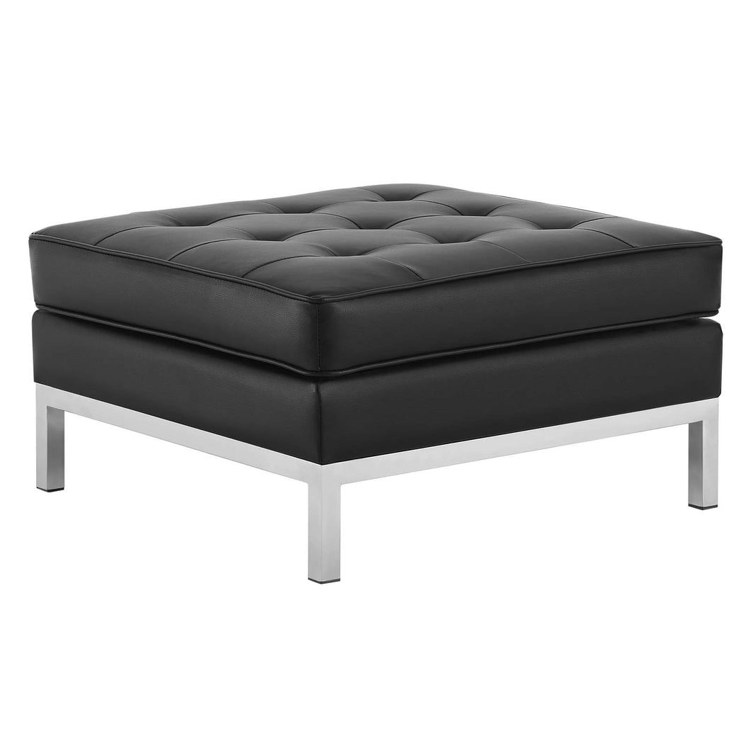 Loft Tufted Vegan Leather Ottoman by Modway