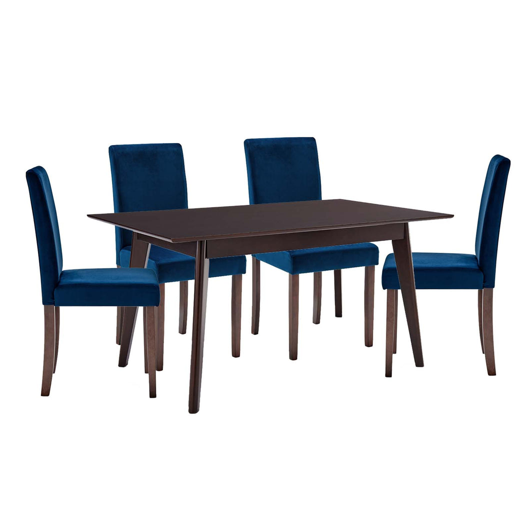 Prosper 5 Piece Upholstered Velvet Dining Set by Modway