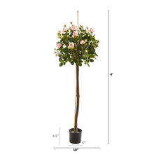Load image into Gallery viewer, 4' Rose Topiary Artificial Tree

