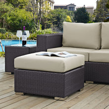 Load image into Gallery viewer, Convene Outdoor Patio Fabric Square Ottoman by Modway
