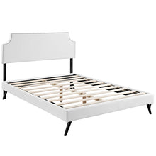 Load image into Gallery viewer, Corene Vinyl Queen Platform Bed with Round Splayed Legs by Modway
