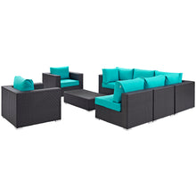 Load image into Gallery viewer, Convene 8 Piece Sectional Set in Espresso Turquoise
