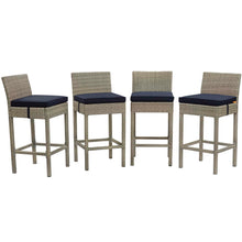 Load image into Gallery viewer, Conduit Outdoor Patio Wicker Rattan Bar Stool Set of 4 by Modway
