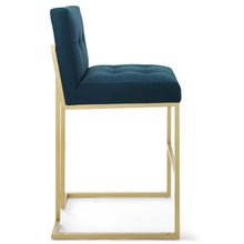 Load image into Gallery viewer, Privy Gold Stainless Steel Upholstered Fabric Bar Stool by Modway
