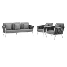 Load image into Gallery viewer, Stance 3 Piece Outdoor Patio Aluminum Sectional Sofa Set by Modway
