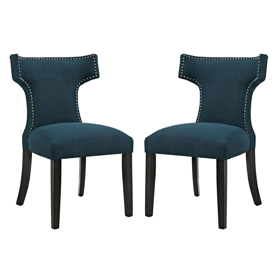 Curve Fabric Dining Side Chair Set of 2 by Modway
