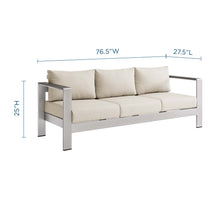 Load image into Gallery viewer, Shore Outdoor Patio Aluminum Sofa by Modway
