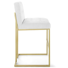 Load image into Gallery viewer, Privy Gold Stainless Steel Upholstered Fabric Bar Stool by Modway
