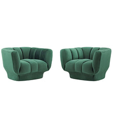 Load image into Gallery viewer, Entertain Vertical Channel Tufted Performance Velvet Armchair Set of 2 by Modway
