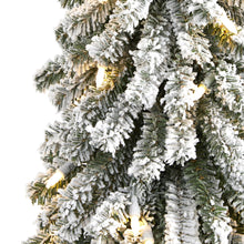 Load image into Gallery viewer, 2&#39; Flocked Gr&amp; Alpine Artificial Christmas Tree w/35 Clear Lights &amp; 111 Bendable
