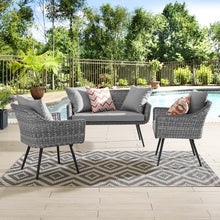 Load image into Gallery viewer, Endeavor 3 Piece Outdoor Patio Wicker Rattan Loveseat and Armchair Set by Modway
