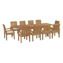 Load image into Gallery viewer, Marina 11 Piece Outdoor Patio Teak Dining Set by Modway
