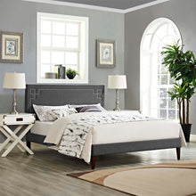 Load image into Gallery viewer, Ruthie Fabric Queen Platform Bed with Squared Tapered Legs by Modway
