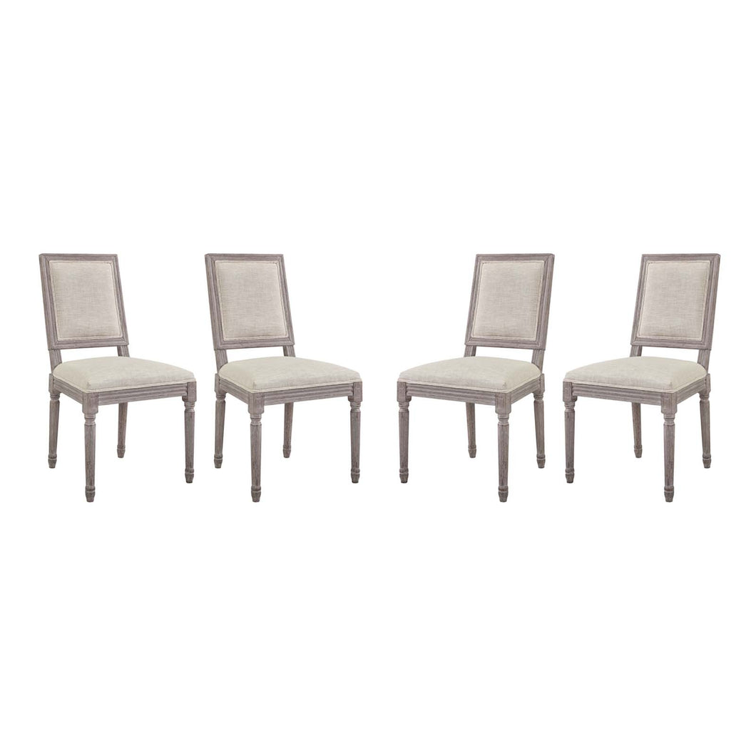 Court Upholstered Fabric Dining Side Chair Set of 4 by Modway