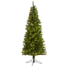 Load image into Gallery viewer, 6.5&#39; Green Valley Pine Artificial Christmas Tree w/ 300 Warm White LED Lights
